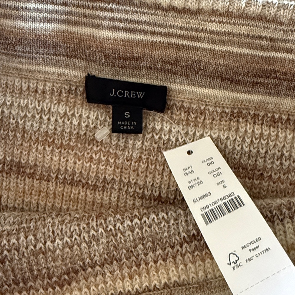 New JCrew merino wool sweater skirt NWT earth tones faux wrap style - Picture 4 of 5